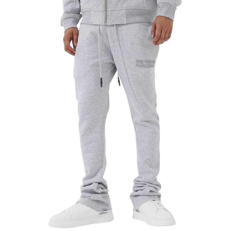See You In Paradise Tonal Stacked Sweatpants (Heather Grey)