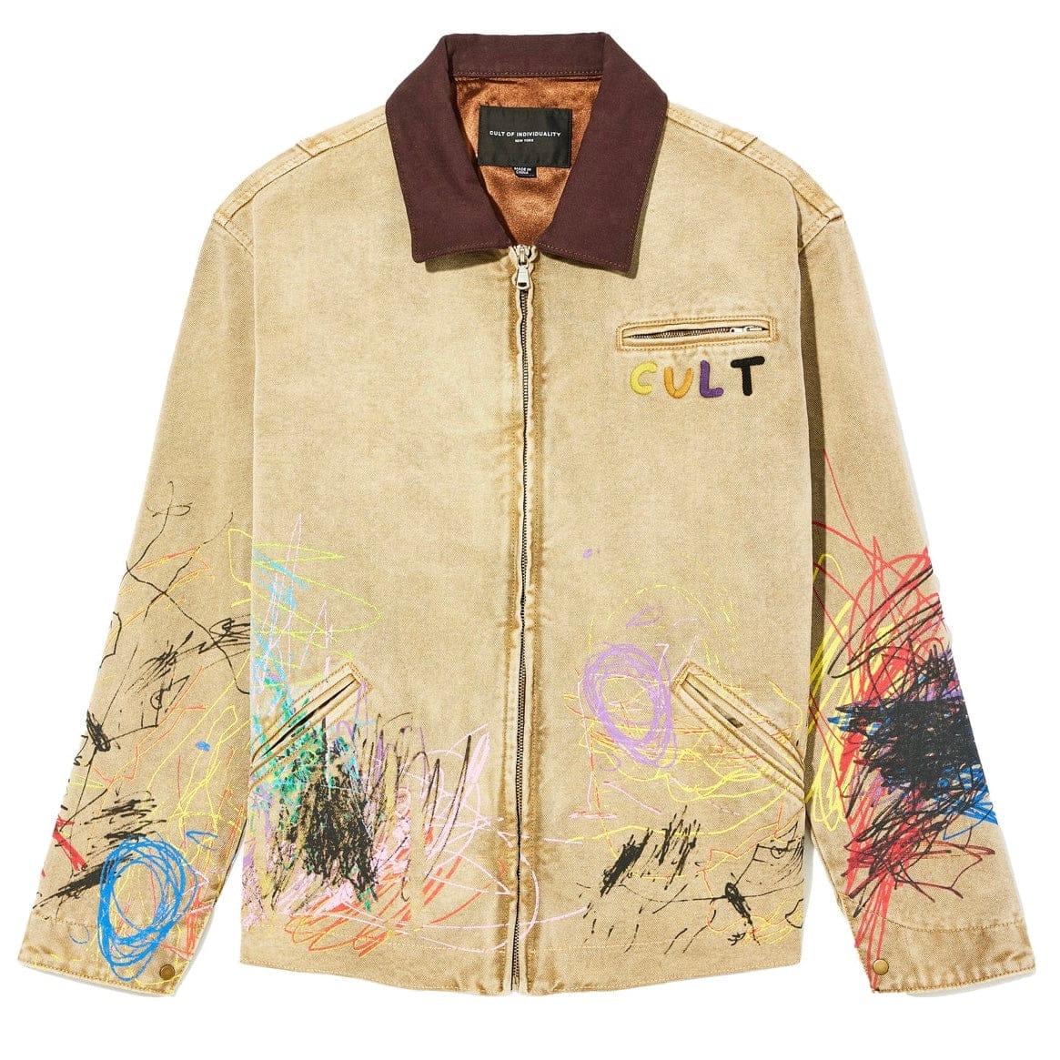 Cult Of Individuality Canvas Workwear Jacket (Scribble) 625B11-WJ95A