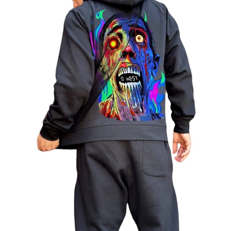 G West Flaming Zombie Hoodie (Grey)