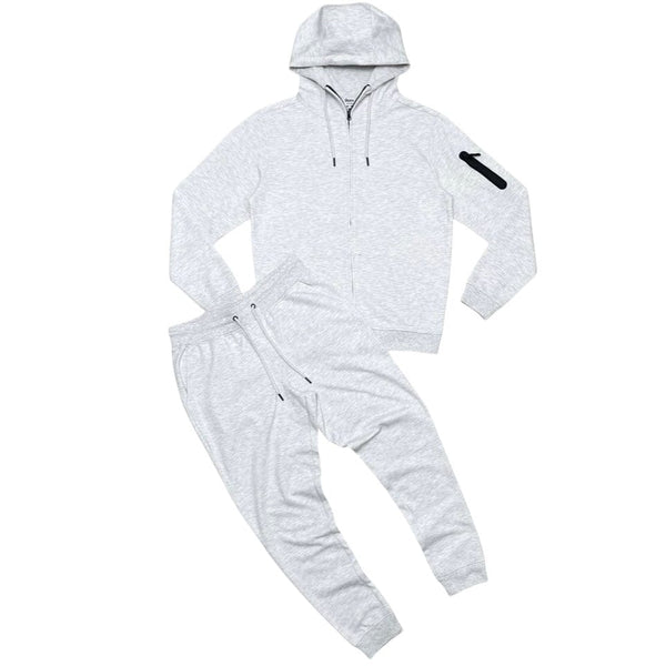 Civilized Basic Double Jersey Tech Hoodie Set (Light Heather Grey) CV100