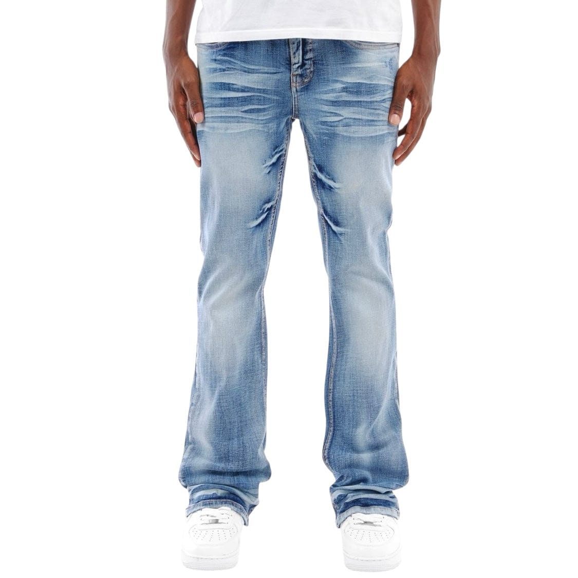 Copper Rivet Flare Fit Denim Jean (Light Sand Blue) 533018-LSB