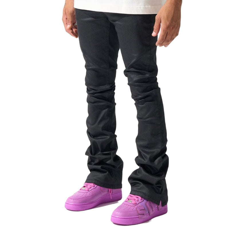 Serenede Caviar Wax Stacked Jean (Black) CWSJ-BLK