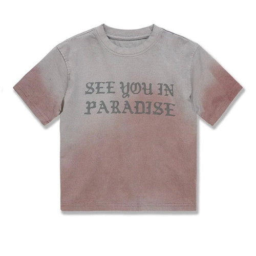 Kids See You In Paradise Cropped Tee (Cement Wash) 9120AK