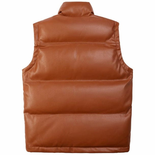 Smoke Rise Utility Vegan Leather Vest (Cognac) WV23685