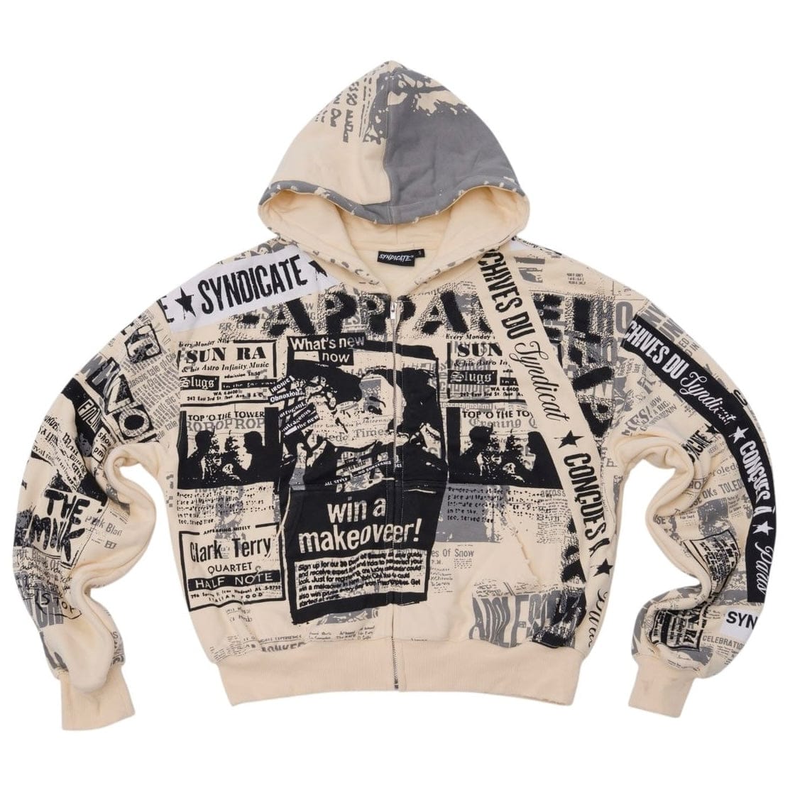 The Syndicate Archive Zip Up Hoodie (Bone)