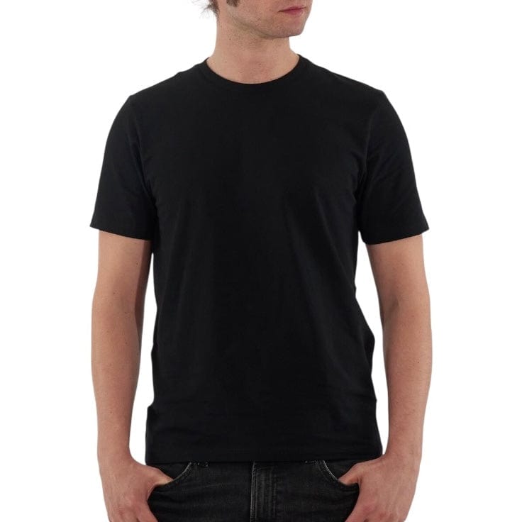 Rich Cotton Slim-Fit Short Sleeve Round Neck Tee (Black) SFRBL