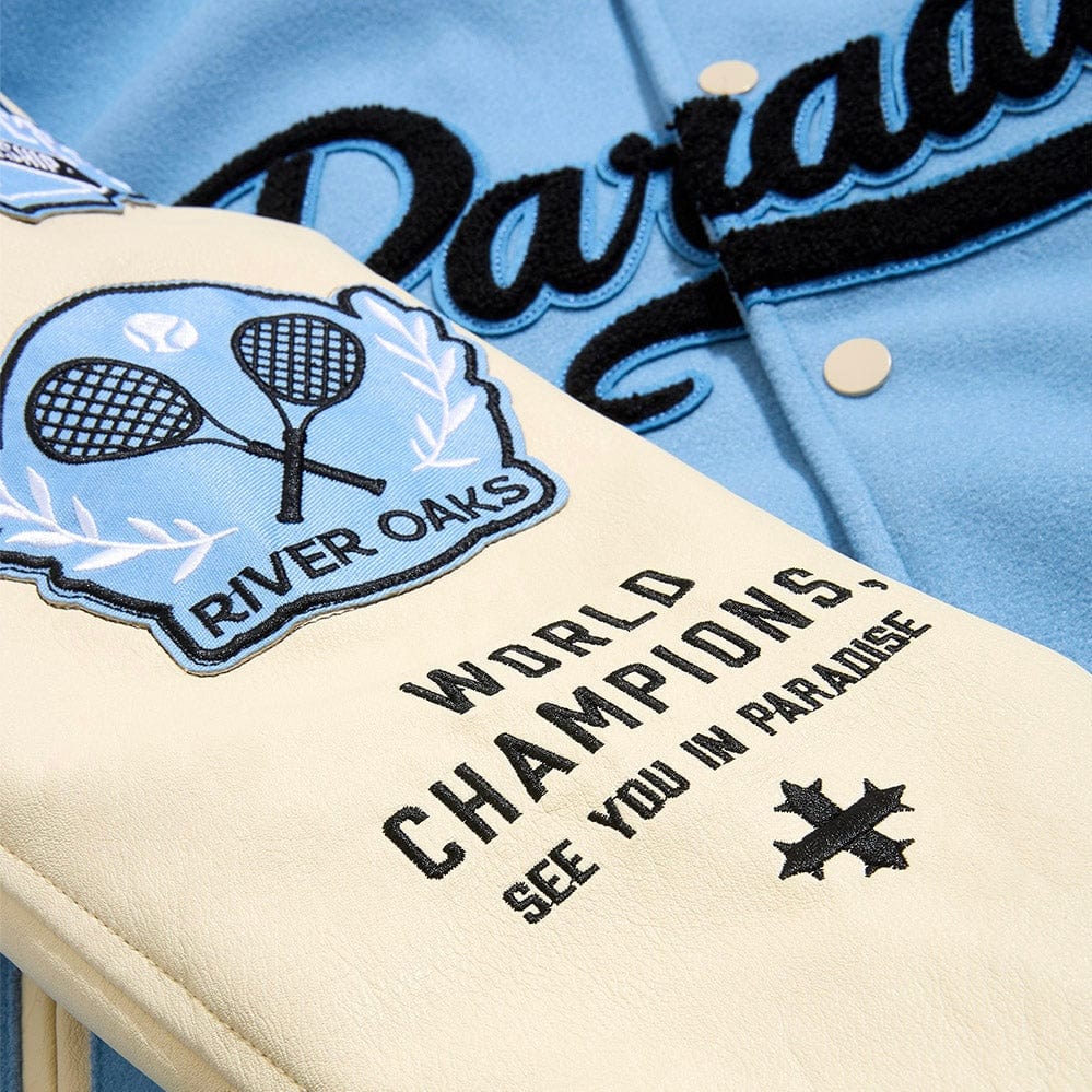 Boys See You In Paradise Team Varsity Jacket (Sky Blue) 91700B