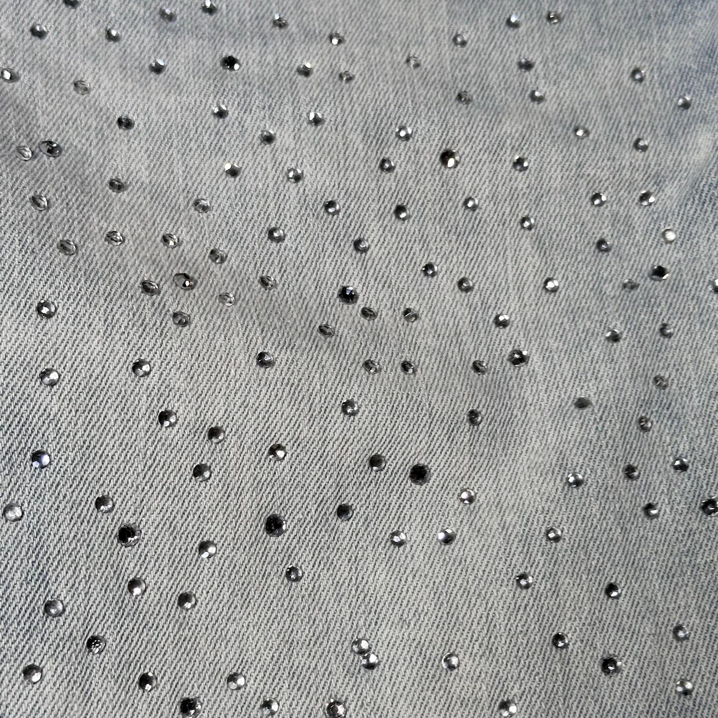 See You In Paradise Rhinestones Stacked Denim (Ice Blue) JTF2315