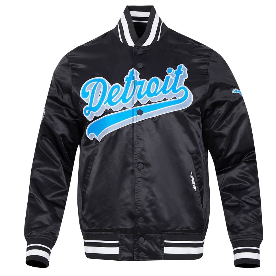 Pro Standard Detroit Lions Men's Script Tail Satin Jacket (Black)