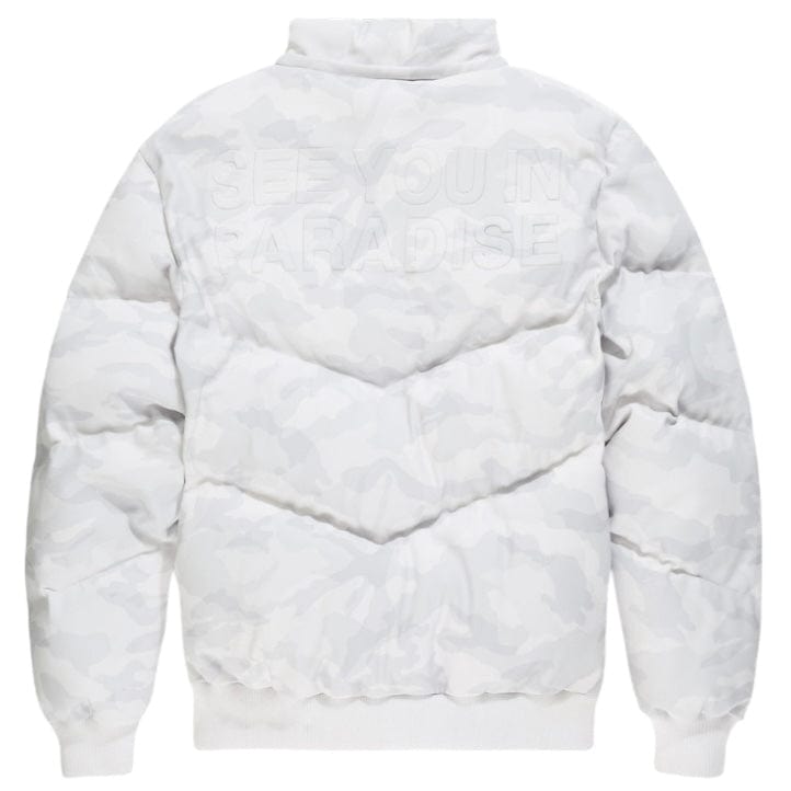 See You In Paradise The Wild One Camo Puffer Jacket (Arctic Camo) 91665C