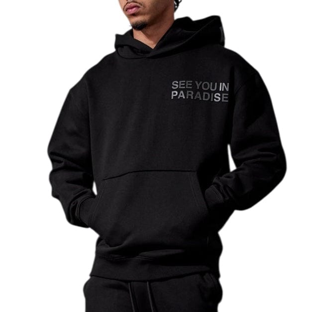 See You In Paradise Tonal Pullover Hoodie (Black) 8899H