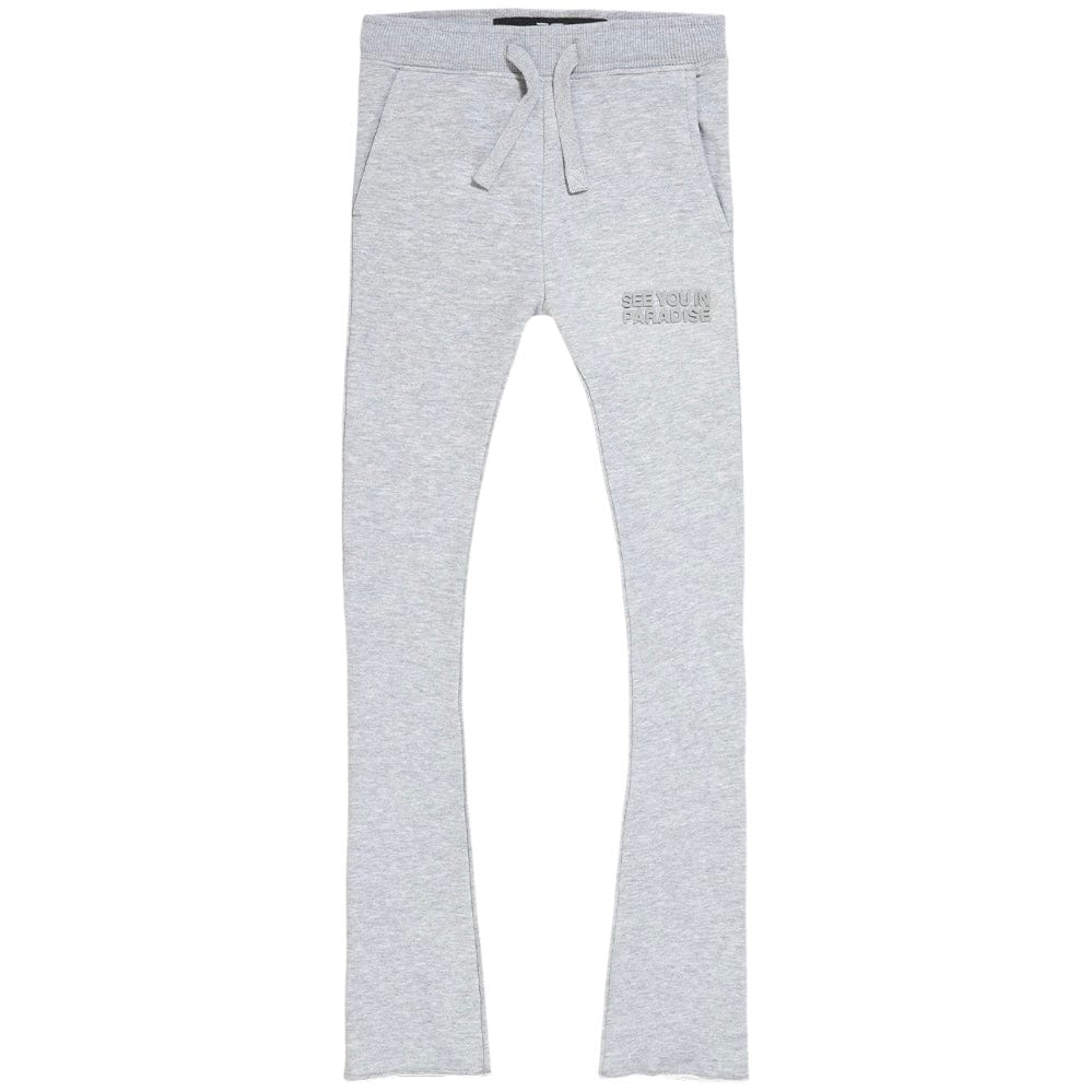 Kids See You In Paradise Tonal Stacked Sweatpants (Heather Grey) 8899LK