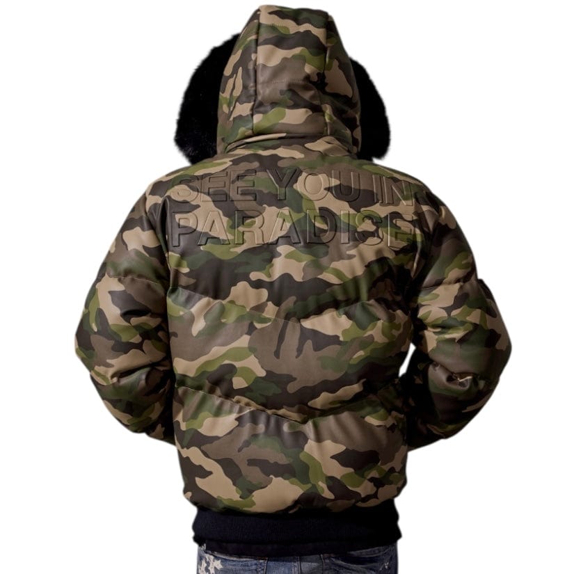 See You In Paradise The Wild One Camo Puffer Jacket (Vintage Camo) 91665C