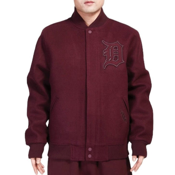 Pro Standard Detroit Tigers Neutral Wool Varsity Jacket (Wine) LDT6311447-WNE