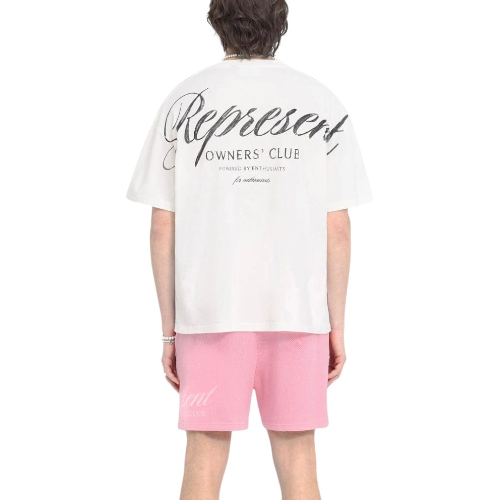 Represent Owners Club Script T Shirt (Flat White)
