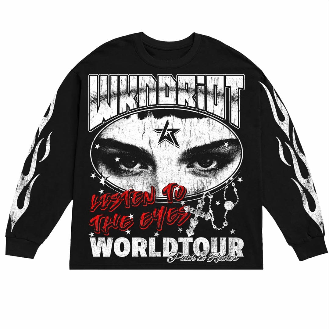 Wknd Riot Tour Long Sleeve Sweatshirt (Black)