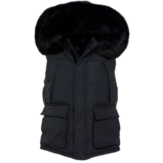 Jordan Craig Yukon Fur Lined Puffer Vest (Black) 9377V