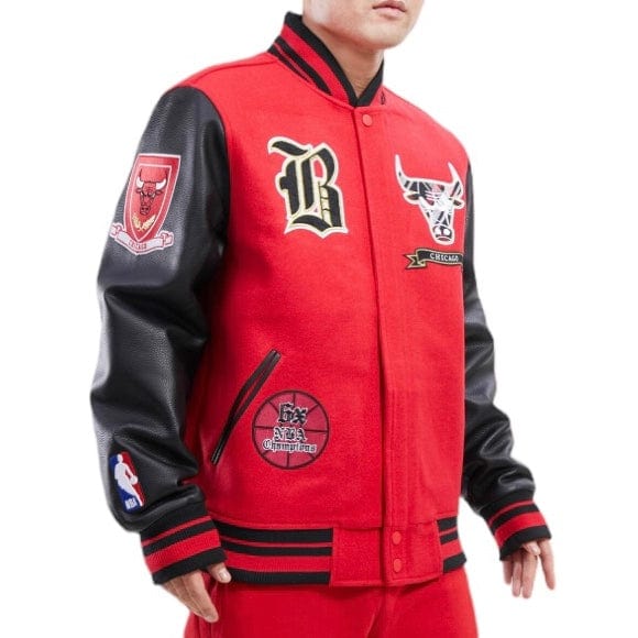 Pro Standard Nba Chicago Bulls Pro Prep Wool Varsity Jacket (Red/Black)