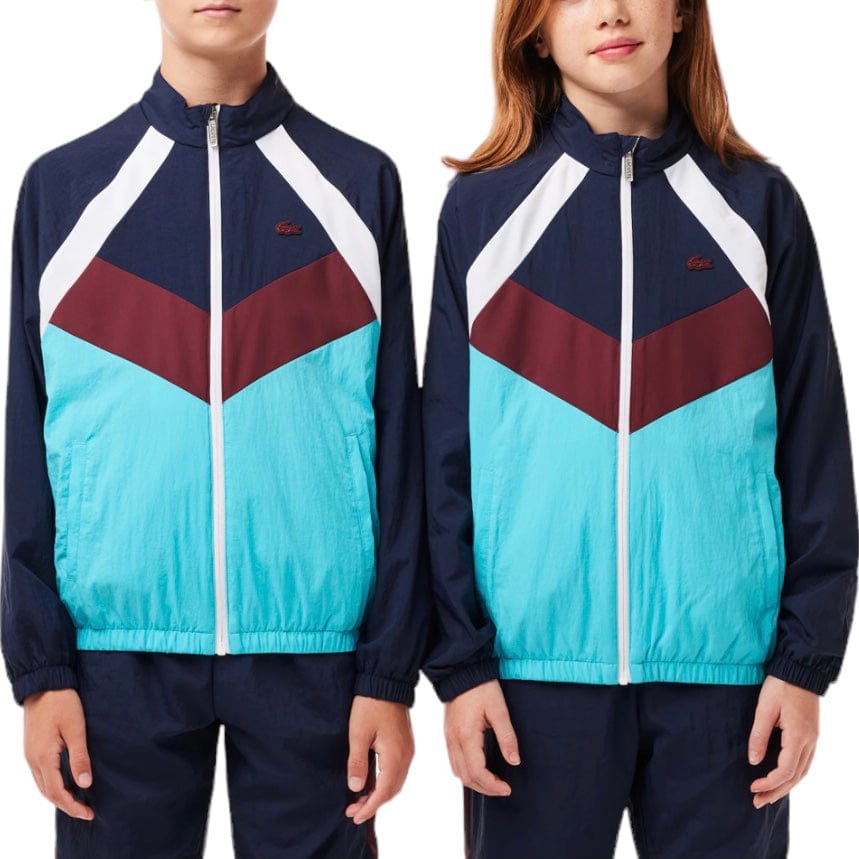 Boys Lacoste Colorblock Zip-Up Jacket (Navy Blue/White) BJ1129-51