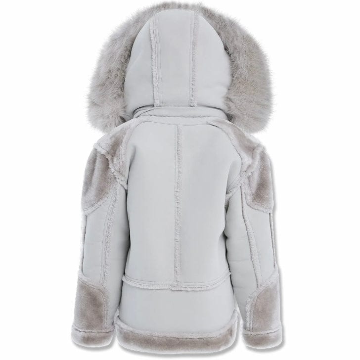 Boys Jordan Craig El Jefe Shearling Moto Jacket (Arctic Wolf) 91625B