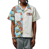Homme Fremme Passport Striped Shirt (Tan) SPRING2347-1