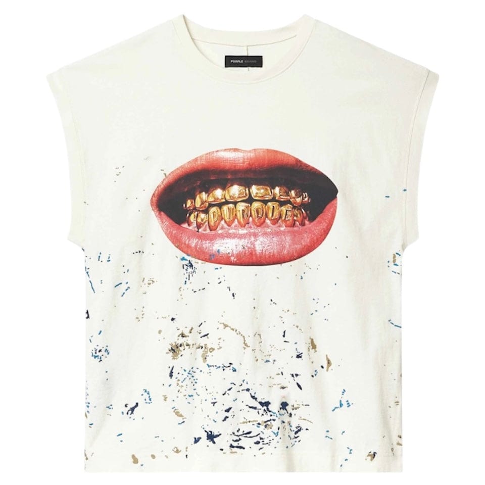 Purple Brand Smile Tank Top (Whisper White) M1072-TWWS325