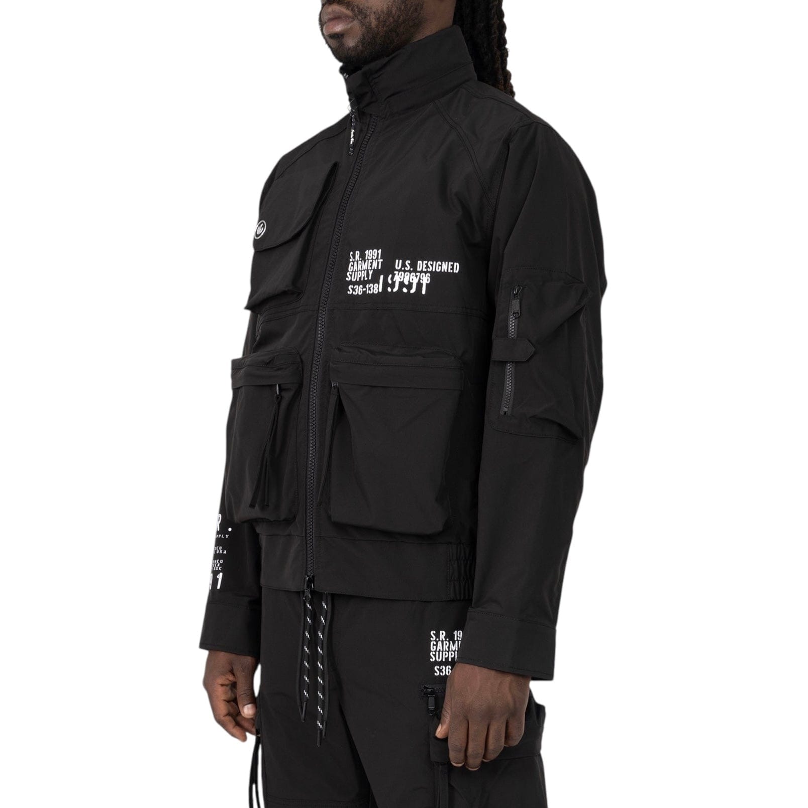 Smoke Wise Utility Windbreaker Set (Black)