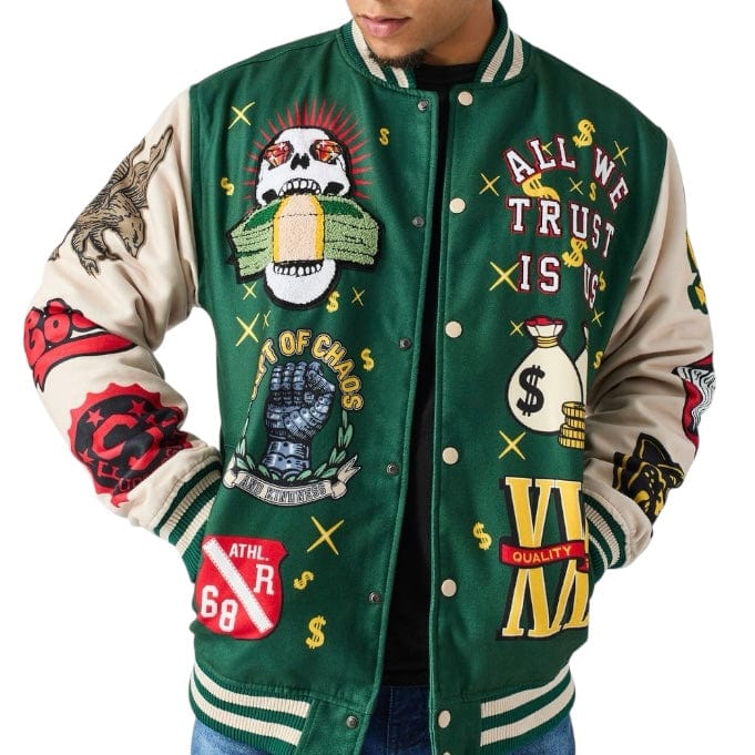 Reason Brand Cash Flow Varsity Jacket (Green) RER5-003