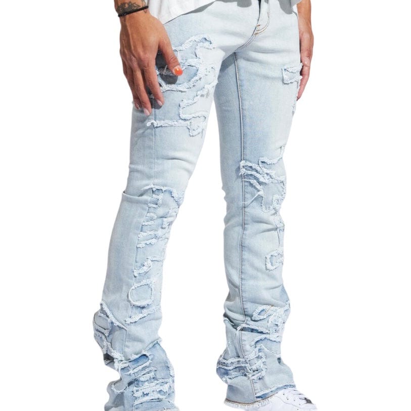 Crysp Raven Flare Denim (Light Blue Distress) CRYSPR241-0003