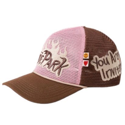Hyde Park Nothing But Net Trucker Hat (Pink/Brown)