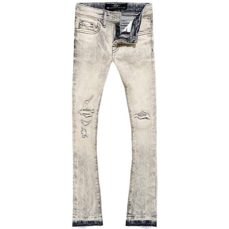 Kids Jordan Craig Attitude Stacked Denim (Bone White) JTF1214K
