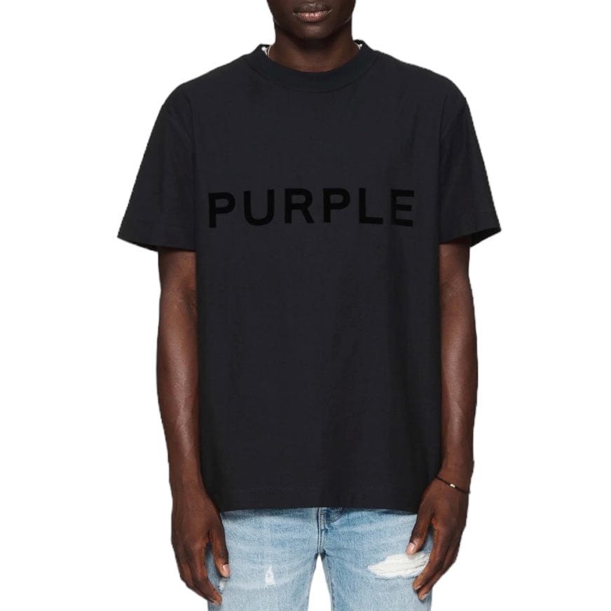 Purple Brand Textured Wordmark SS Black Beauty Tee (Black) P104-JWBB224