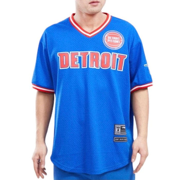 Pro Standard Detroit Pistons V Neck Jersey T Shirt (Royal Blue) BDP153946-RYB