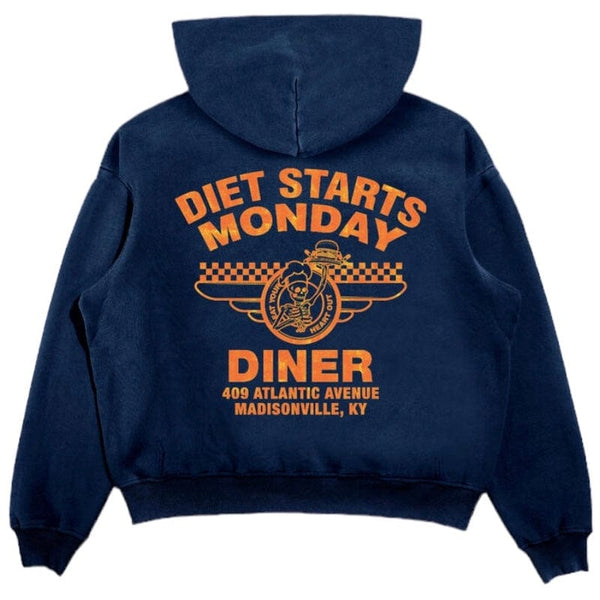 Diet Starts Monday Diner Hoodie (Navy) DSM-HOL23-026