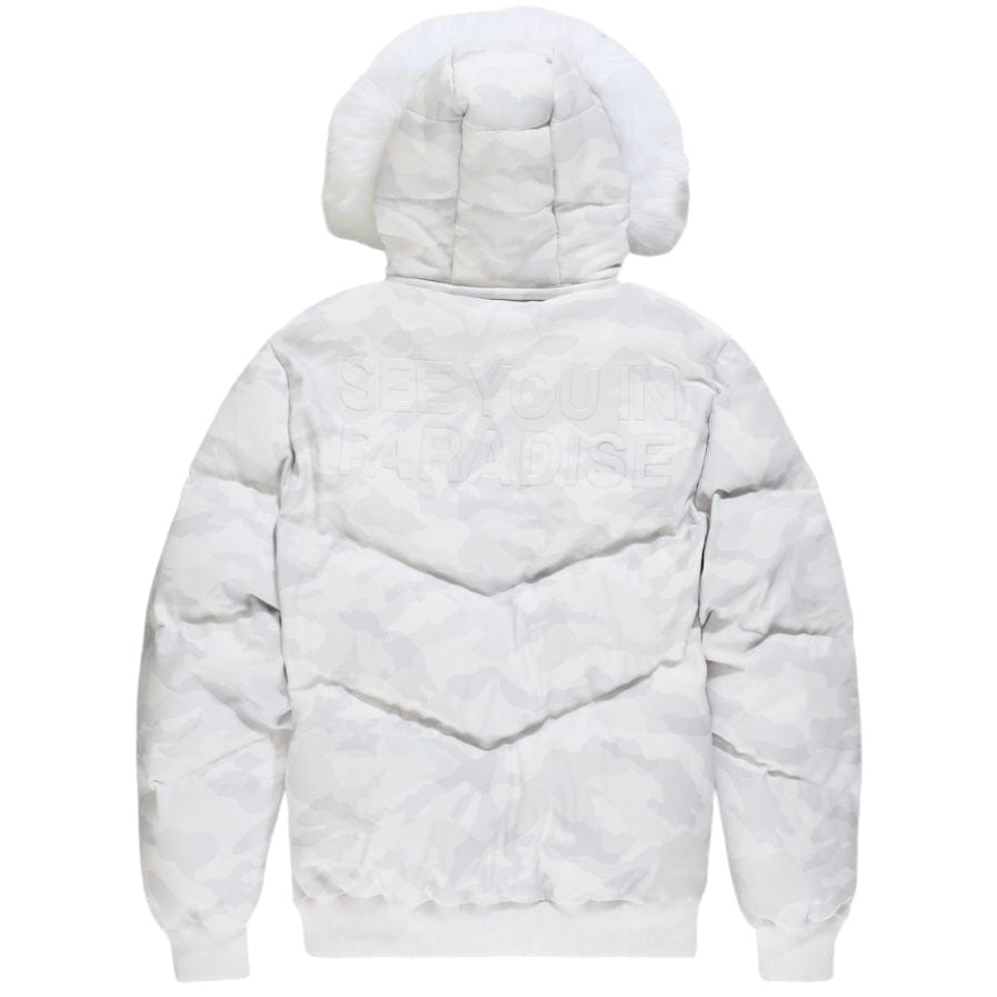 See You In Paradise The Wild One Camo Puffer Jacket (Arctic Camo) 91665C