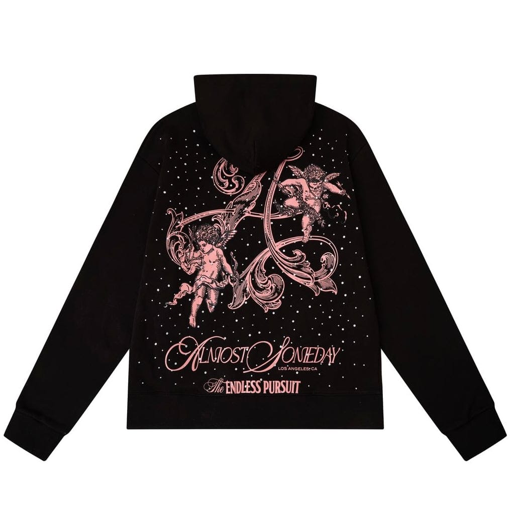 Almost Someday Lavish Zip Up Hoodie (Black) AS-H25-025
