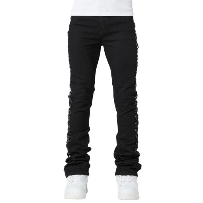 Guapi Crosses Embellished Denim (All Black)