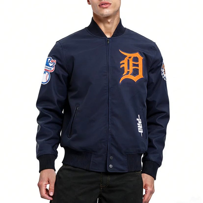 Pro Standard Detroit Tigers Living Large Twill Jacket (Midnight Navy)