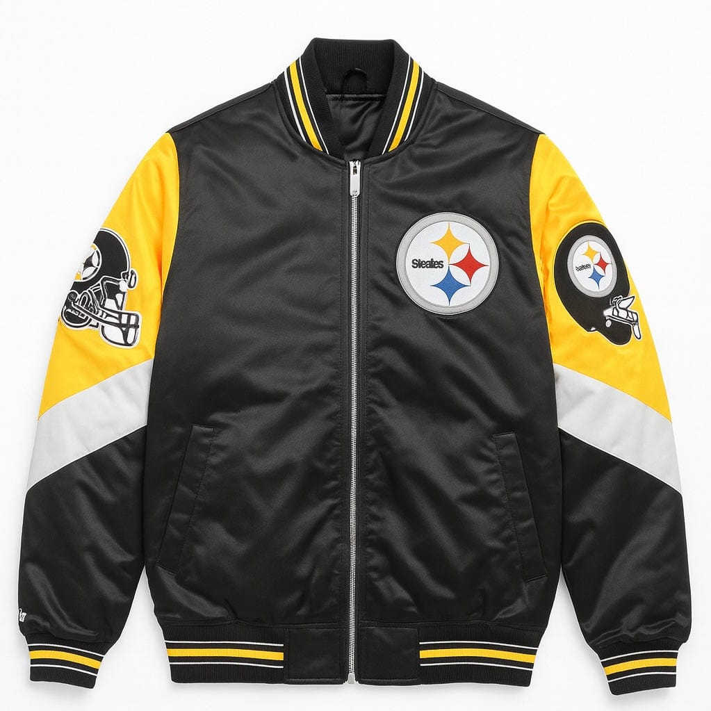 Mitchell & Ness Nfl Pittsburgh Steelers Throw It Back Heavyweight Jacket (Black)