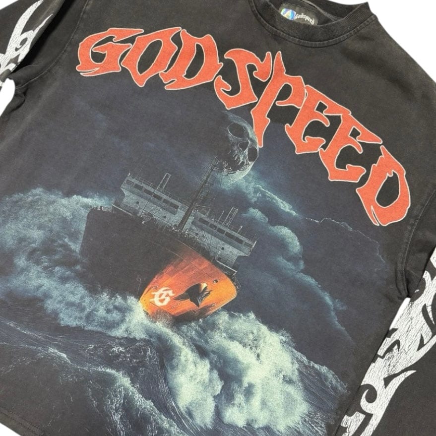 Godspeed Sea Sick LS T Shirt (Black Wash)