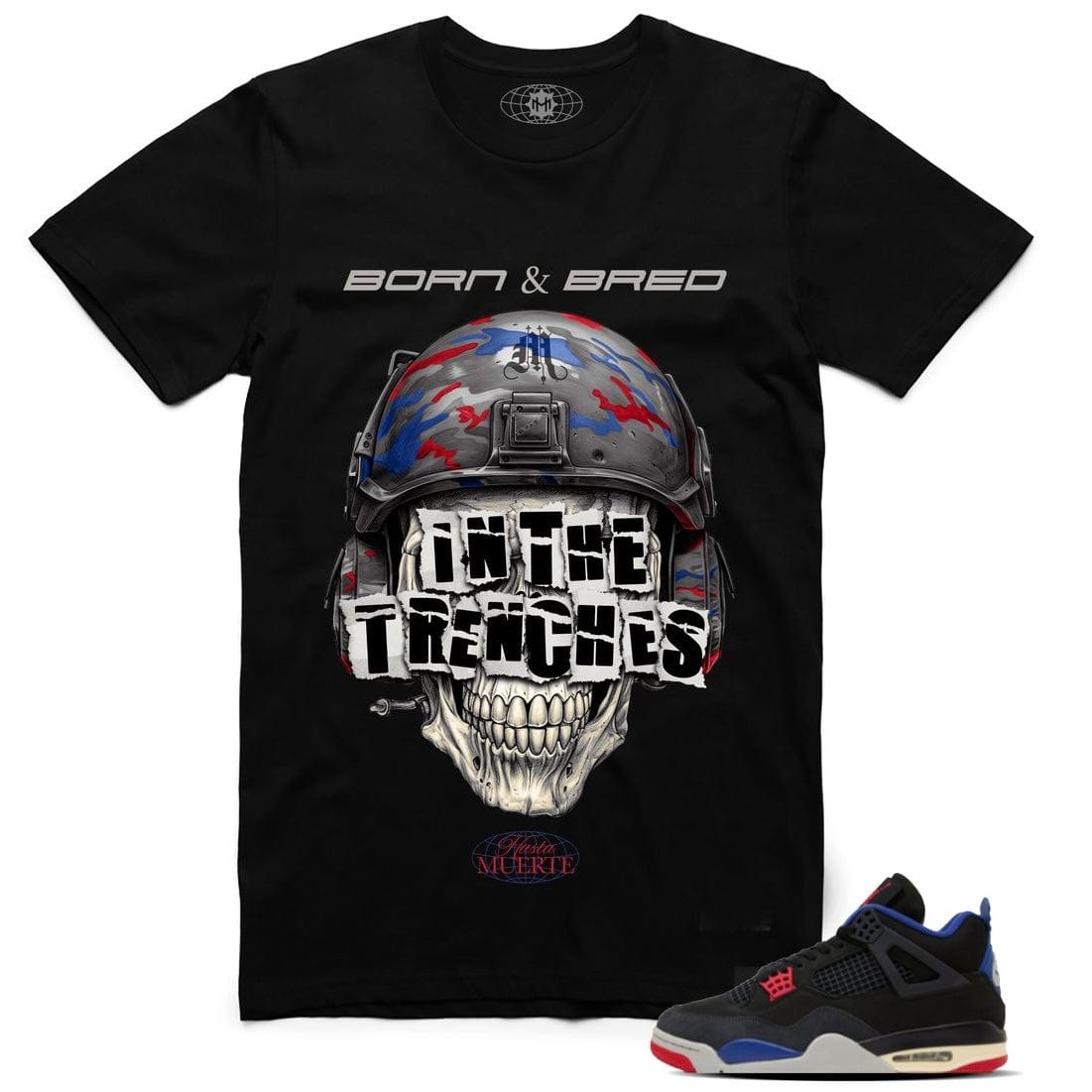 Hasta Muerte MT AJ4 Trench Skull Tee (Black)