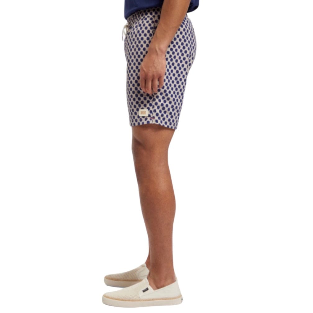 Scotch & Soda Mid Length All Over Print Swim Short (Polka Navy Blue) 175370