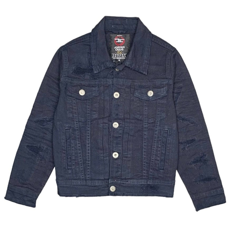 Kids Jordan Craig Tribeca Twill Trucker Jacket (Navy) JJ900RK