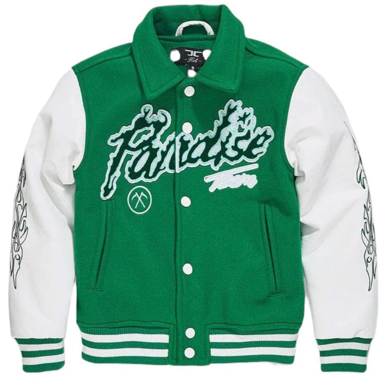 Boys Jordan Craig Paradise Tour Varsity Jacket (Green) 91632B