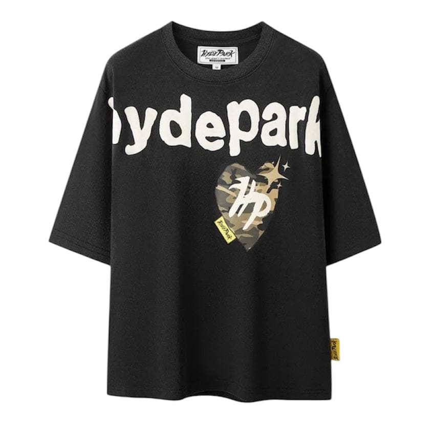 Hyde Park Power Skull Camo Heart Tee (Black/Green)