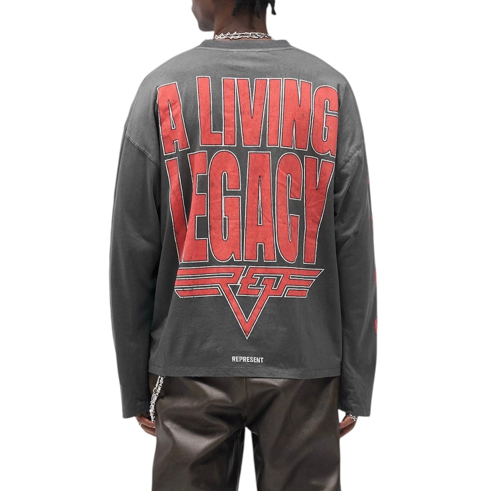 Represent Reversible Living Legacy Tour Long Sleeve T Shirt (Sun Fade Grey)