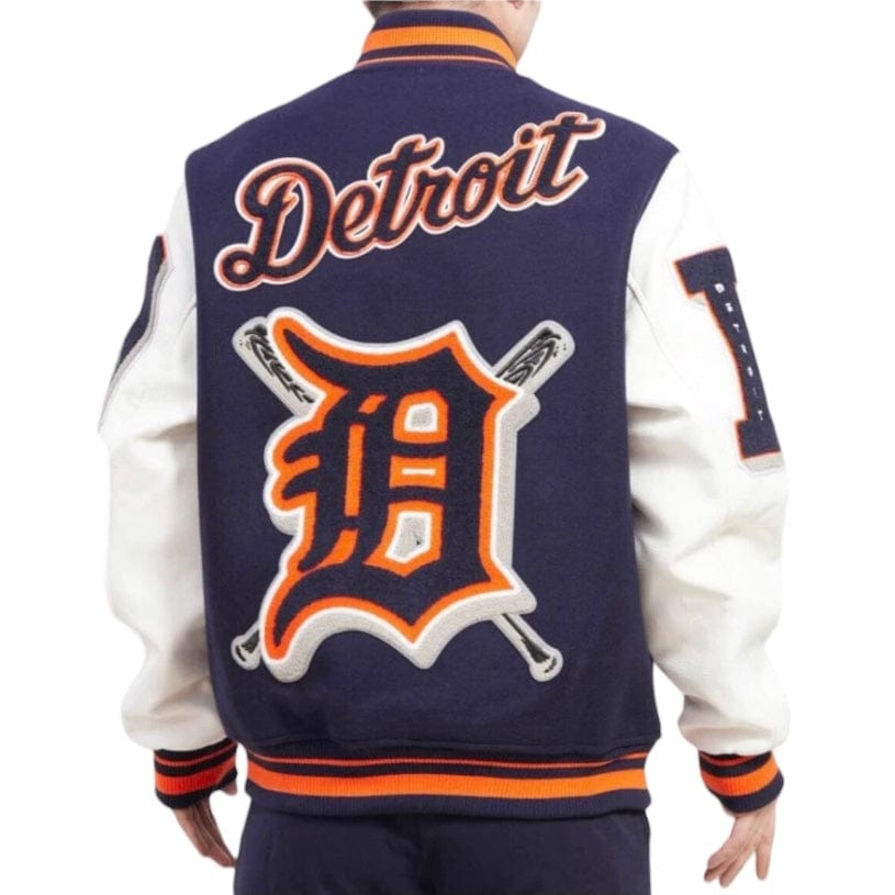 Pro Standard Detroit Tigers Mash Up Logo Varsity Jacket (Midnight Navy/White)