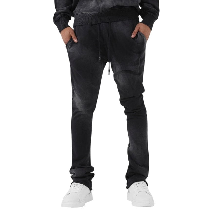 See You In Paradise Oasis Washed Stacked Sweatpants (Black Shadow) 8864L