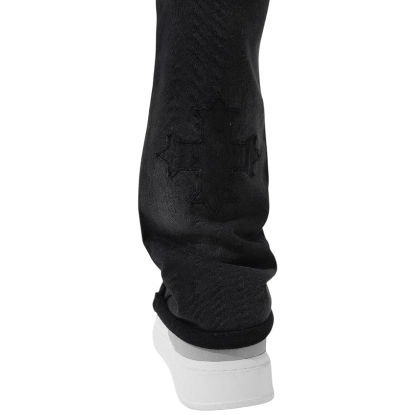 See You In Paradise Oasis Washed Stacked Sweatpants (Black Shadow) 8864L