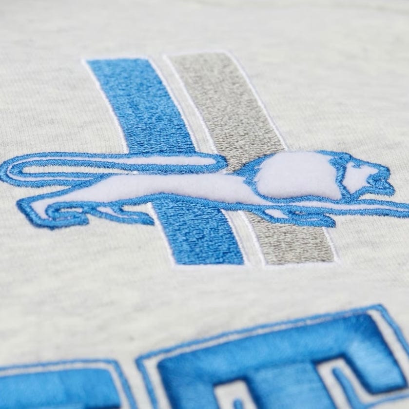 Mitchell & Ness Detroit Lions Offseason Flc Vintage Logo Hoodie (Heather Gray)